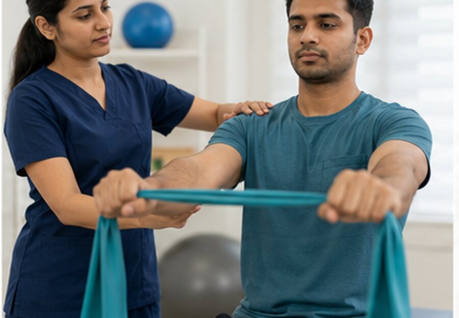 Guided resistance-band exercise therapy
